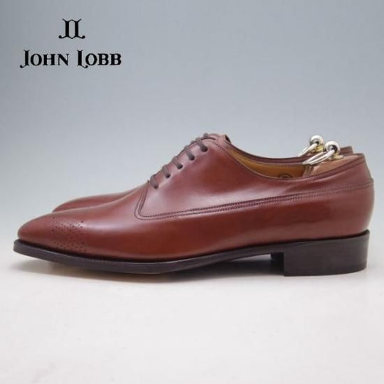未使用★ジョンロブ8E【定価20万円以上★プレステージライン/HEMSBY/8000ラスト】オックスフォード/カーフ/赤茶/メンズ/JOHN LOBB★a248