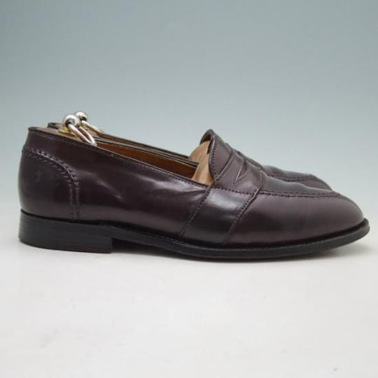 美品★オールデン7.5E【コードバン仕様★ブルックスブラザーズ別注/コインローファー】フルストラップ/00003/アバディーンラスト/赤茶/#8/Alden★a261