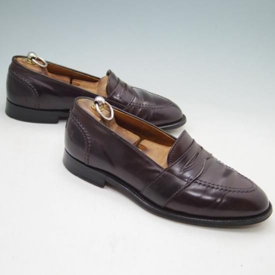 美品★オールデン7.5E【コードバン仕様★ブルックスブラザーズ別注/コインローファー】フルストラップ/00003/アバディーンラスト/赤茶/#8/Alden★a261