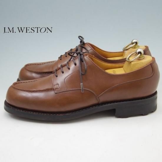 ほぼ新品★JM.ウェストン 7B【定価￥126,500-★ゴルフ/GOLF】641/31ラスト/Uチップ/カーフ/茶/Weston/ウエストン★a263