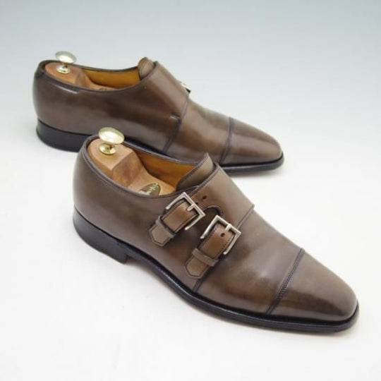 極上★ジョンロブ 5.5E【★DERWENT/8000ラスト】ダブルモンク/カーフ/茶/JOHN LOBB★a272