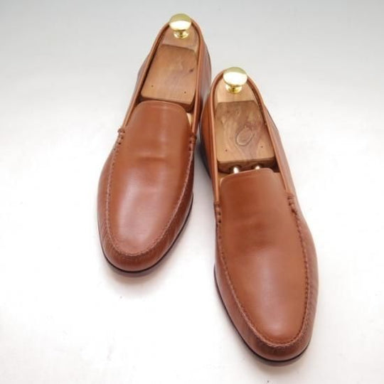 新品★エドワードグリーン 11E【★SARK/スリッポン】738ラスト/ローファー/カーフ/茶/EDWARD GREEN★a275
