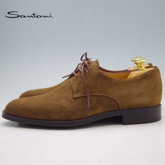 新品★サントーニ 6.5【★プレーントゥ】スエード/Santoni★a280