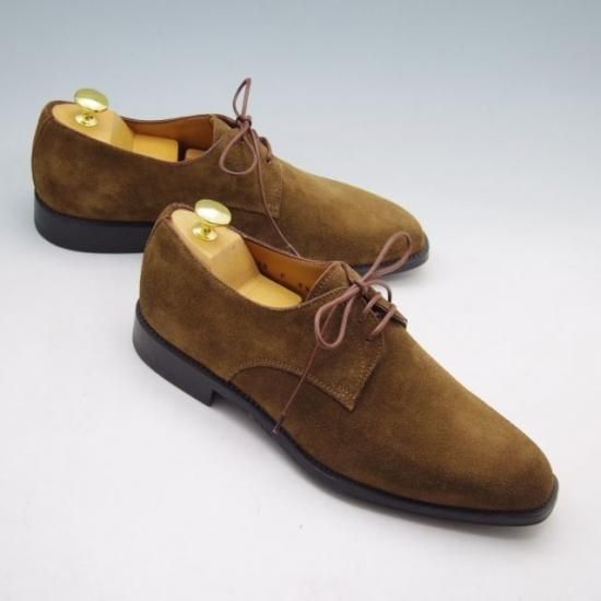 新品★サントーニ 6.5【★プレーントゥ】スエード/Santoni★a280