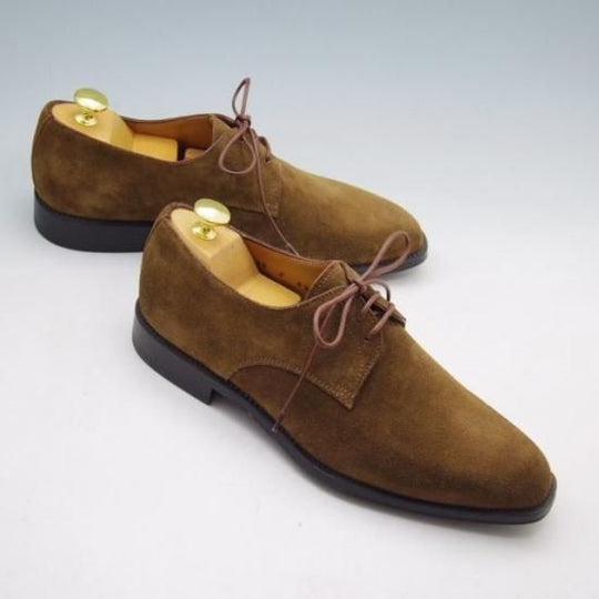 新品★サントーニ 6.5【★プレーントゥ】スエード/Santoni★a280