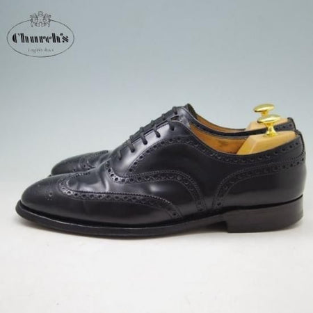 極上★チャーチ 70F/UK7【貴重★73ラスト/CHETWYND似寄りモデル】NENE/フルブローグ/ポリッシュドバインダーカーフ/黒/Church's★a290