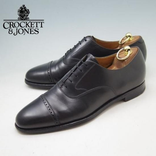 ★クロケット&ジョーンズ US9/UK8.5【★ブルックスブラザーズ別注/Peal&co】240ラスト/パンチドキャップトゥ/カーフ/黒/Crockett&Jones★a291