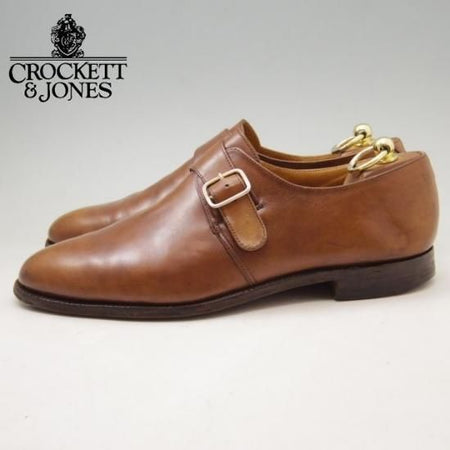 極上★クロケット&ジョーンズ 8.5E【★(英)SHIPTON&HENEAGE別注/HAWKRIDGE】モンクストラップ/カーフ/茶/Crockett&Jones★a296