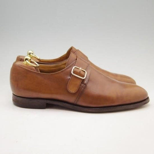 極上★クロケット&ジョーンズ 8.5E【★(英)SHIPTON&HENEAGE別注/HAWKRIDGE】モンクストラップ/カーフ/茶/Crockett&Jones★a296