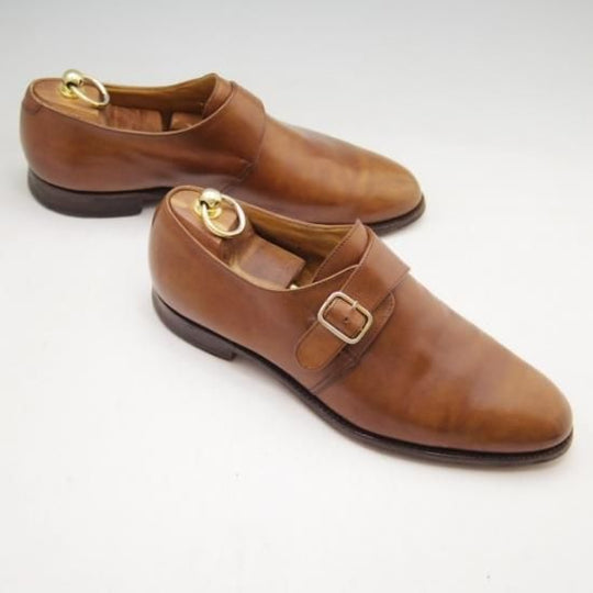 極上★クロケット&ジョーンズ 8.5E【★(英)SHIPTON&HENEAGE別注/HAWKRIDGE】モンクストラップ/カーフ/茶/Crockett&Jones★a296