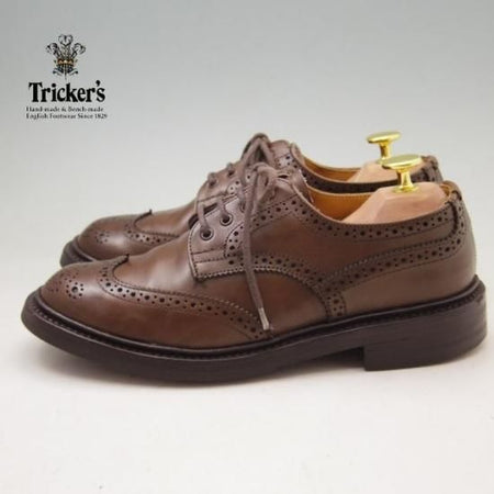 極美品★トリッカーズ(レディース) SIZE 5.5【★カントリー短靴/フルブローグ】ダイナイトソール/カーフ/濃茶/Tricker's★a298