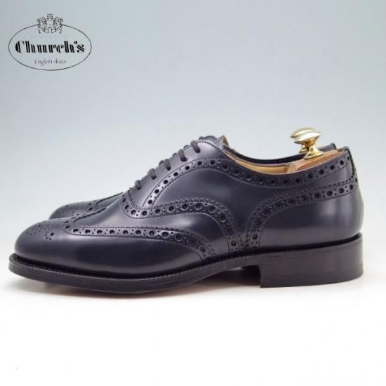 新品★チャーチ60F/UK6【定価￥96,800-★BURWOOD/バーウッド】81ラスト/4都市ロゴ/ポリッシュドバインダーカーフ/紺/Church's★a302