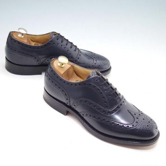 新品★チャーチ60F/UK6【定価￥96,800-★BURWOOD/バーウッド】81ラスト/4都市ロゴ/ポリッシュドバインダーカーフ/紺/Church's★a302