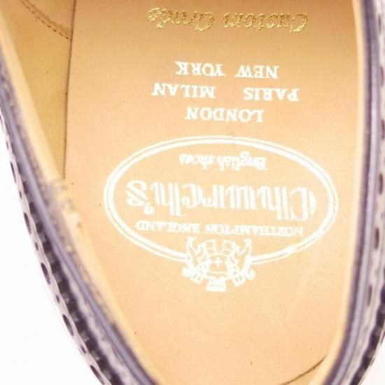 新品★チャーチ60F/UK6【定価￥96,800-★BURWOOD/バーウッド】81ラスト/4都市ロゴ/ポリッシュドバインダーカーフ/紺/Church's★a302