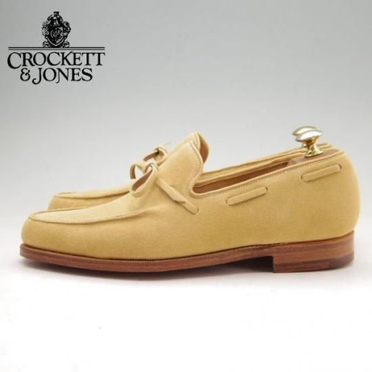 新品★クロケット&ジョーンズ 6E【★リボンローファー/HAYLING2】366ラスト/スエード/薄茶/メンズ/Crockett&Jones★a305