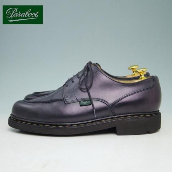 極美品★パラブーツ SIZE 7【モデル定価￥71,500-★シャンボード/CHAMBORD】リスレザー/紺/Uチップ/Paraboot★a315