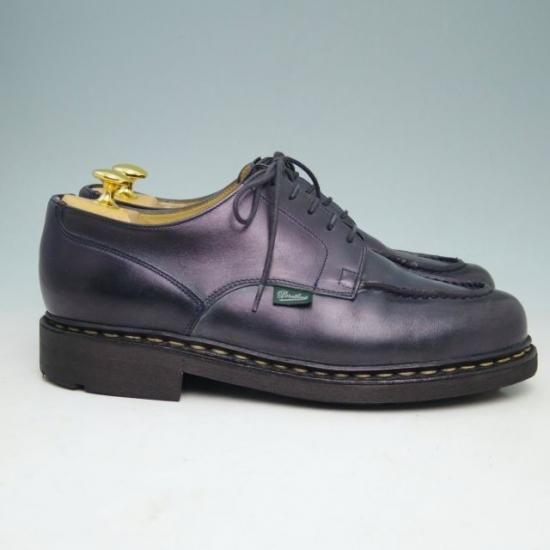極美品★パラブーツ SIZE 7【モデル定価￥71,500-★シャンボード/CHAMBORD】リスレザー/紺/Uチップ/Paraboot★a315