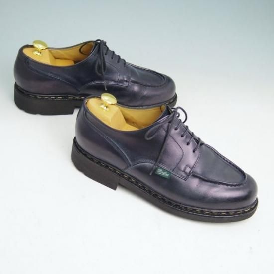 極美品★パラブーツ SIZE 7【モデル定価￥71,500-★シャンボード/CHAMBORD】リスレザー/紺/Uチップ/Paraboot★a315