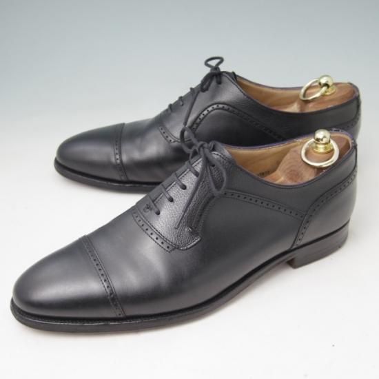 極美品★クロケット&ジョーンズ 8.5E【★(英)ポールスミス別注/Paul Smith】クォーターブローグ/カーフ×グレインレザー/黒/Crockett&Jones★a319