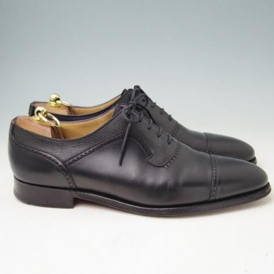 極美品★クロケット&ジョーンズ 8.5E【★(英)ポールスミス別注/Paul Smith】クォーターブローグ/カーフ×グレインレザー/黒/Crockett&Jones★a319