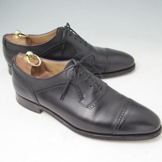 極美品★クロケット&ジョーンズ 8.5E【★(英)ポールスミス別注/Paul Smith】クォーターブローグ/カーフ×グレインレザー/黒/Crockett&Jones★a319