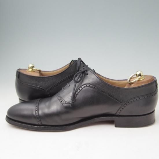 極美品★クロケット&ジョーンズ 8.5E【★(英)ポールスミス別注/Paul Smith】クォーターブローグ/カーフ×グレインレザー/黒/Crockett&Jones★a319