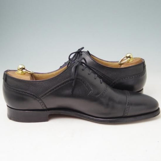 極美品★クロケット&ジョーンズ 8.5E【★(英)ポールスミス別注/Paul Smith】クォーターブローグ/カーフ×グレインレザー/黒/Crockett&Jones★a319