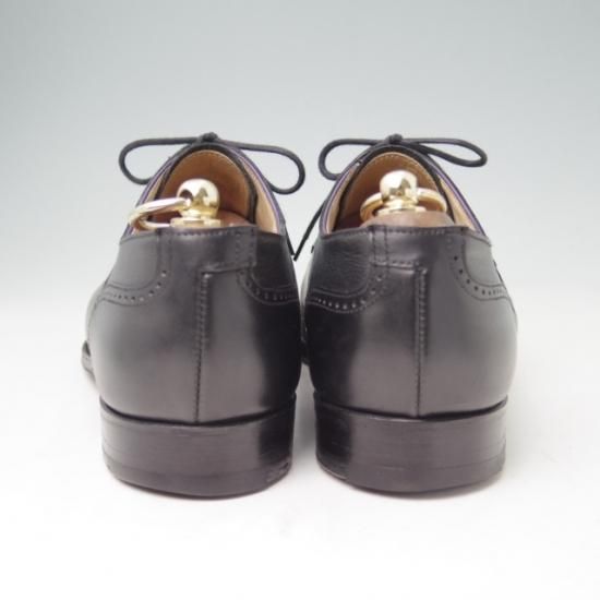 極美品★クロケット&ジョーンズ 8.5E【★(英)ポールスミス別注/Paul Smith】クォーターブローグ/カーフ×グレインレザー/黒/Crockett&Jones★a319