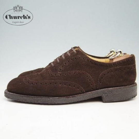 極上★チャーチ80F/UK8【定価￥86,900-★FAIRFIELD/81ラスト】フェアフィールド/フルブローグ/スエード/濃色/メンズ/Church's★a334