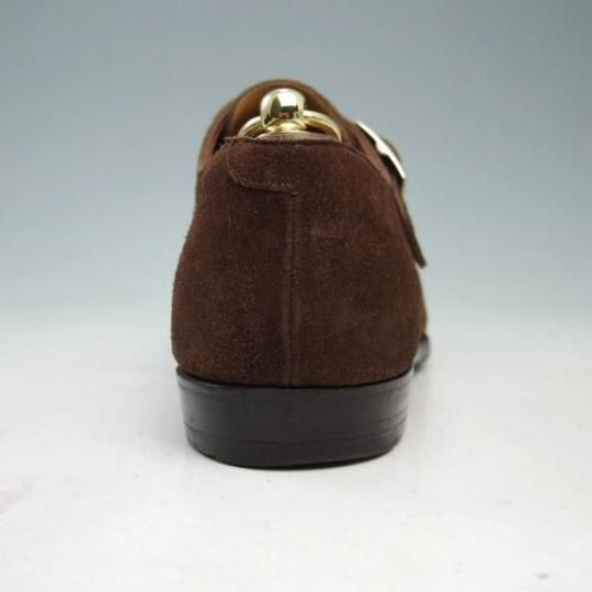 極上★クロケット&ジョーンズ 7.5E【★ハンドグレードライン/MITCHELL】モンクストラップ/スエード/茶/Crockett&Jones★a336