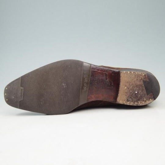 極上★クロケット&ジョーンズ 7.5E【★ハンドグレードライン/MITCHELL】モンクストラップ/スエード/茶/Crockett&Jones★a336