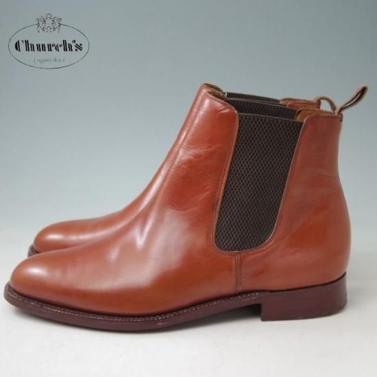 美品★チャーチ65G/UK6.5【旧チャーチ★サイドゴアブーツ/3都市ロゴ】ASTORIA/アストリア/アニリンカーフ/ROSETAN/赤茶★a342