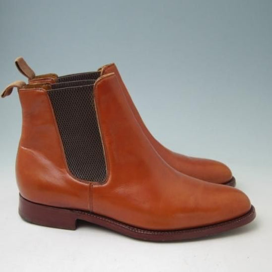 美品★チャーチ65G/UK6.5【旧チャーチ★サイドゴアブーツ/3都市ロゴ】ASTORIA/アストリア/アニリンカーフ/ROSETAN/赤茶★a342