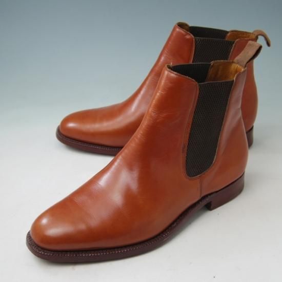 美品★チャーチ65G/UK6.5【旧チャーチ★サイドゴアブーツ/3都市ロゴ】ASTORIA/アストリア/アニリンカーフ/ROSETAN/赤茶★a342