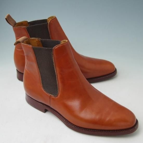 美品★チャーチ65G/UK6.5【旧チャーチ★サイドゴアブーツ/3都市ロゴ】ASTORIA/アストリア/アニリンカーフ/ROSETAN/赤茶★a342