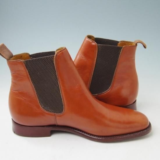 美品★チャーチ65G/UK6.5【旧チャーチ★サイドゴアブーツ/3都市ロゴ】ASTORIA/アストリア/アニリンカーフ/ROSETAN/赤茶★a342