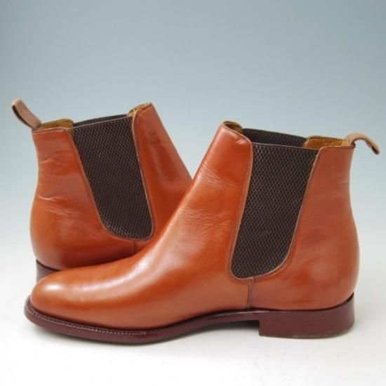 美品★チャーチ65G/UK6.5【旧チャーチ★サイドゴアブーツ/3都市ロゴ】ASTORIA/アストリア/アニリンカーフ/ROSETAN/赤茶★a342