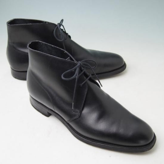 極美品★クロケット&ジョーンズ 7.5E【★(英)ジョージクレバリー別注/チャッカブーツ】ハンドグレード/カーフ/黒/GEORGE CLEVERLEY/メンズ/Crockett&Jones★a345