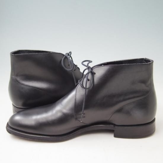 極美品★クロケット&ジョーンズ 7.5E【★(英)ジョージクレバリー別注/チャッカブーツ】ハンドグレード/カーフ/黒/GEORGE CLEVERLEY/メンズ/Crockett&Jones★a345
