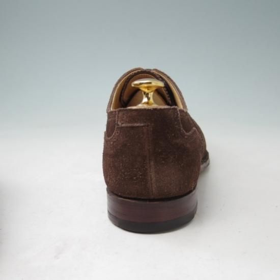 美品★クロケット&ジョーンズ 6.5E【★ブラインドブローグ/DRUMMOND】ドラモンド/348ラスト/スエード/茶/メンズ/Crockett&Jones★a347