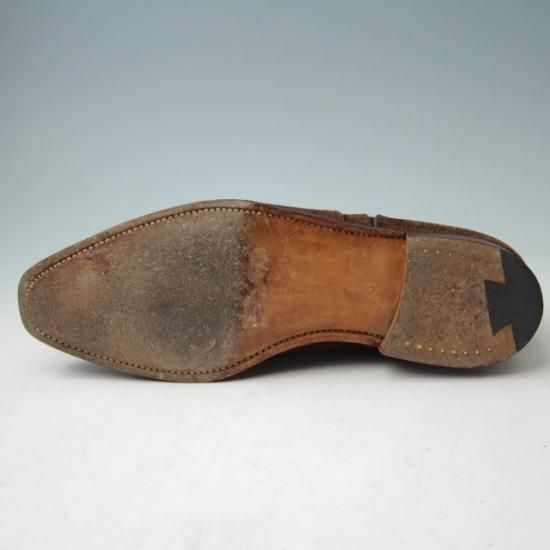 美品★クロケット&ジョーンズ 6.5E【★ブラインドブローグ/DRUMMOND】ドラモンド/348ラスト/スエード/茶/メンズ/Crockett&Jones★a347
