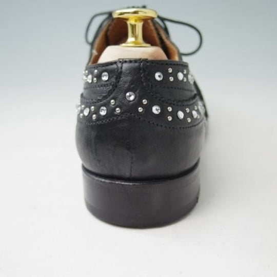 極美品★チャーチ(レディース) 37【貴重★BURWOOD 3W/スタッズ】バーウッド/フルブローグ/カーフ/黒/Church's★a344