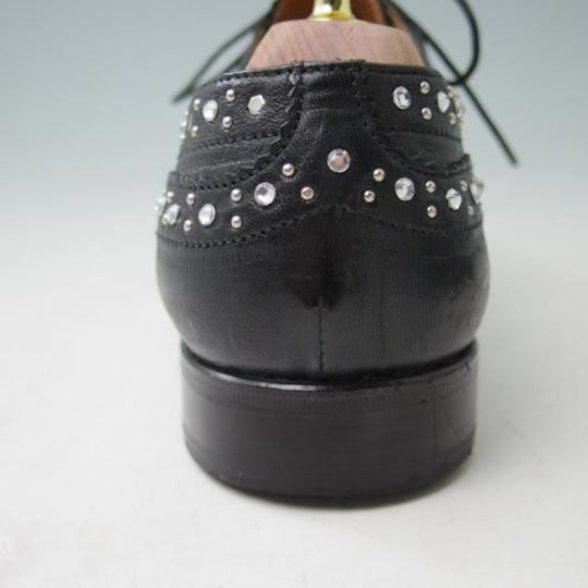 極美品★チャーチ(レディース) 37【貴重★BURWOOD 3W/スタッズ】バーウッド/フルブローグ/カーフ/黒/Church's★a344