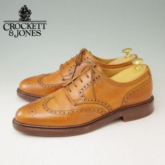 美品★クロケット&ジョーンズ UK6/US6.5E【貴重★ブルックスブラザーズ別注/Peal&co】240ラスト/フルブローグ/カーフ/茶/メンズ/Crockett&Jones★a356