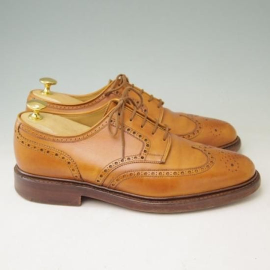 美品★クロケット&ジョーンズ UK6/US6.5E【貴重★ブルックスブラザーズ別注/Peal&co】240ラスト/フルブローグ/カーフ/茶/メンズ/Crockett&Jones★a356