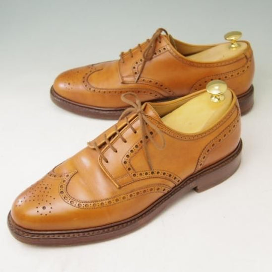 美品★クロケット&ジョーンズ UK6/US6.5E【貴重★ブルックスブラザーズ別注/Peal&co】240ラスト/フルブローグ/カーフ/茶/メンズ/Crockett&Jones★a356