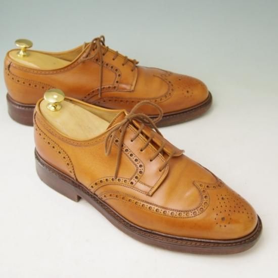 美品★クロケット&ジョーンズ UK6/US6.5E【貴重★ブルックスブラザーズ別注/Peal&co】240ラスト/フルブローグ/カーフ/茶/メンズ/Crockett&Jones★a356