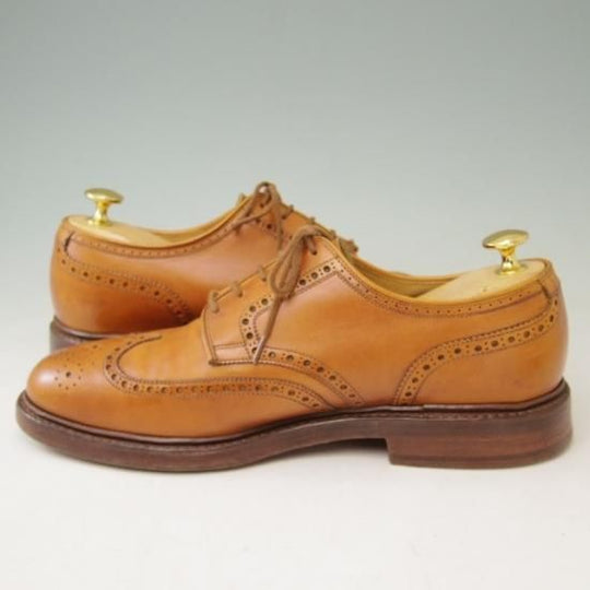 美品★クロケット&ジョーンズ UK6/US6.5E【貴重★ブルックスブラザーズ別注/Peal&co】240ラスト/フルブローグ/カーフ/茶/メンズ/Crockett&Jones★a356