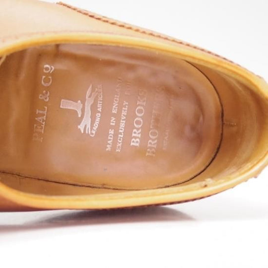 美品★クロケット&ジョーンズ UK6/US6.5E【貴重★ブルックスブラザーズ別注/Peal&co】240ラスト/フルブローグ/カーフ/茶/メンズ/Crockett&Jones★a356