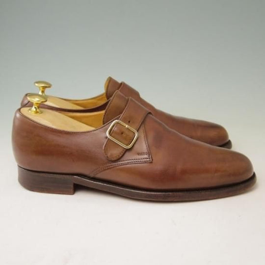 極上★クロケット&ジョーンズ UK6/US6.5E【貴重★ブルックスブラザーズ別注/Peal&co】240ラスト/モンクストラップ/カーフ/茶/メンズ/Crockett&Jones★a355